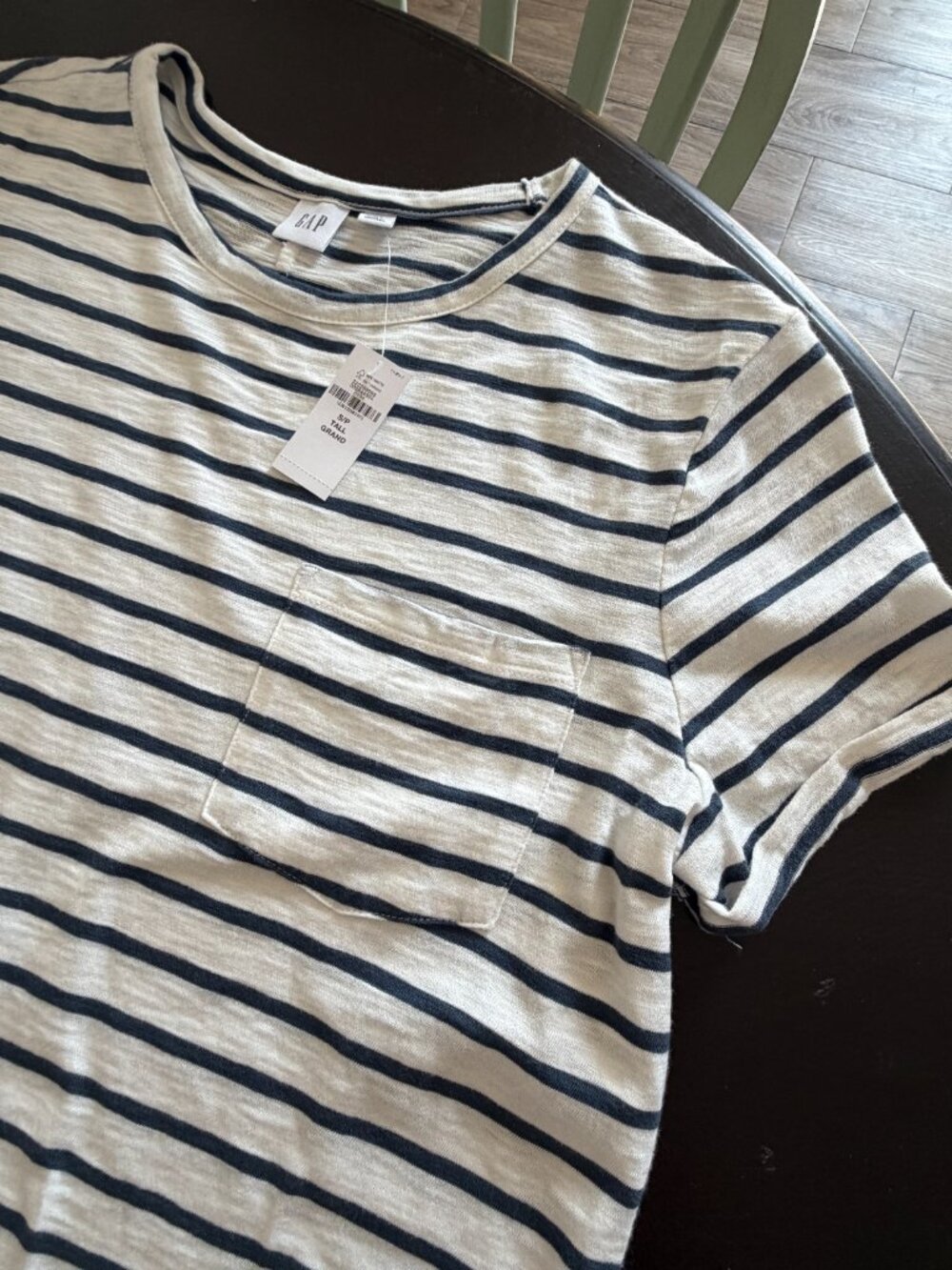 NWT GAP 100% Cotton Navy & White Striped Pocket T-Shirt Dress Size Small - Picture 7 of 12